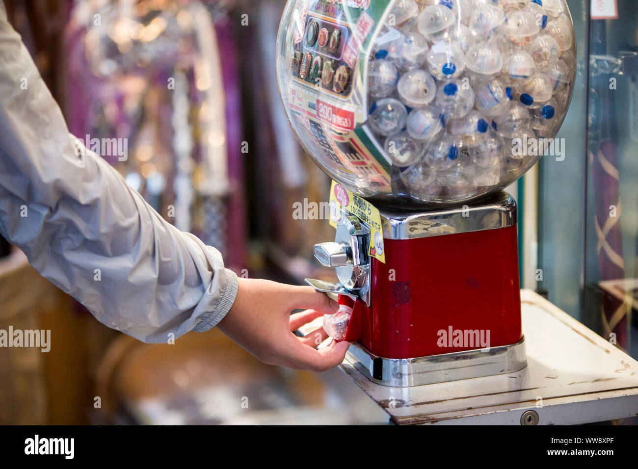 Gashapon Japanese toy vending machine dispenser of children toy in an