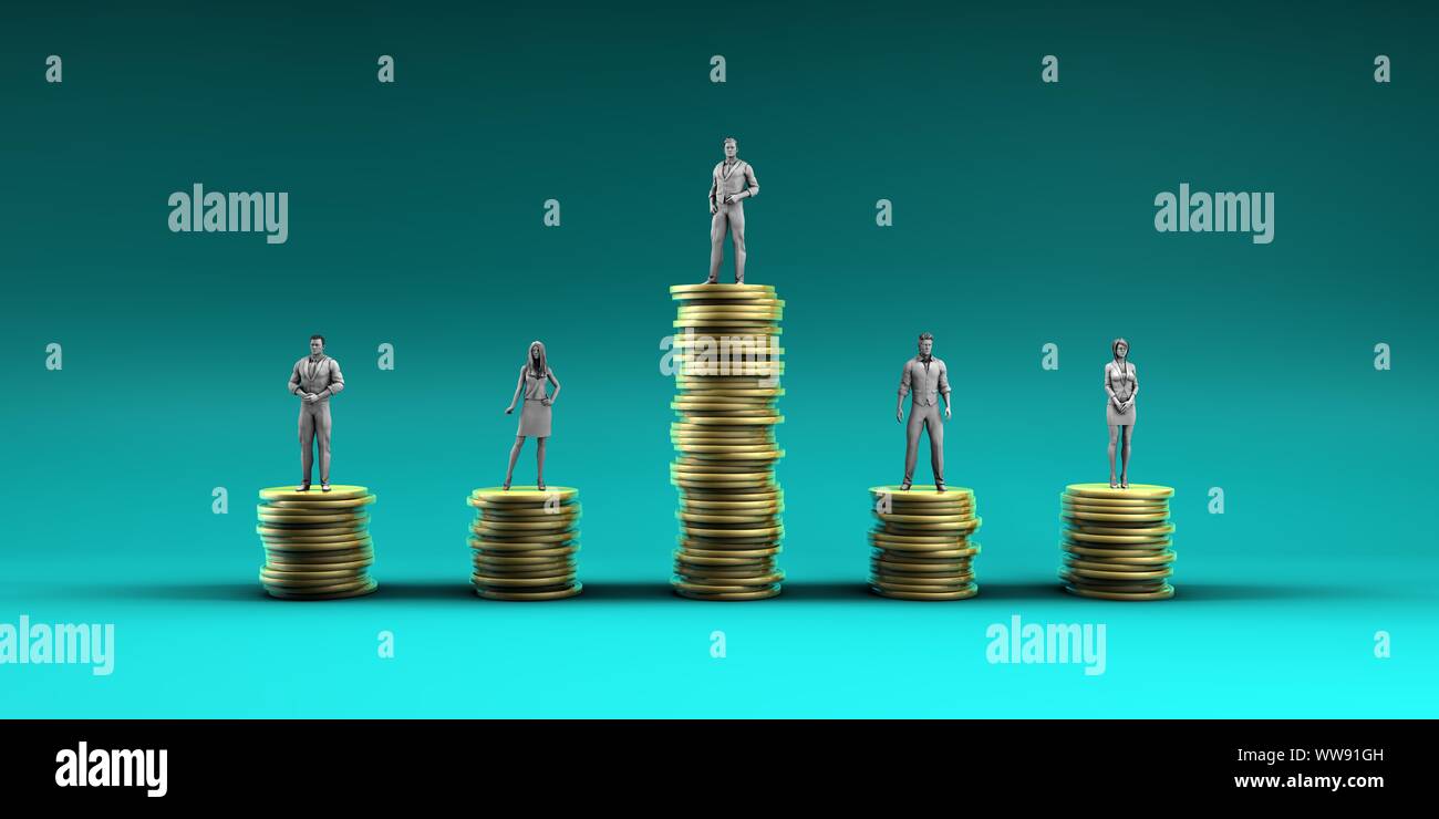 Economic Inequality and Unfair Income Pay Distribution Concept Stock Photo