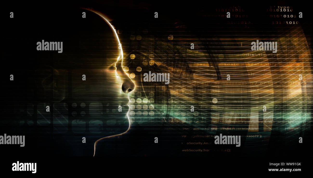 Mind Brain Code as Data Visualization Concept Art Stock Photo - Alamy