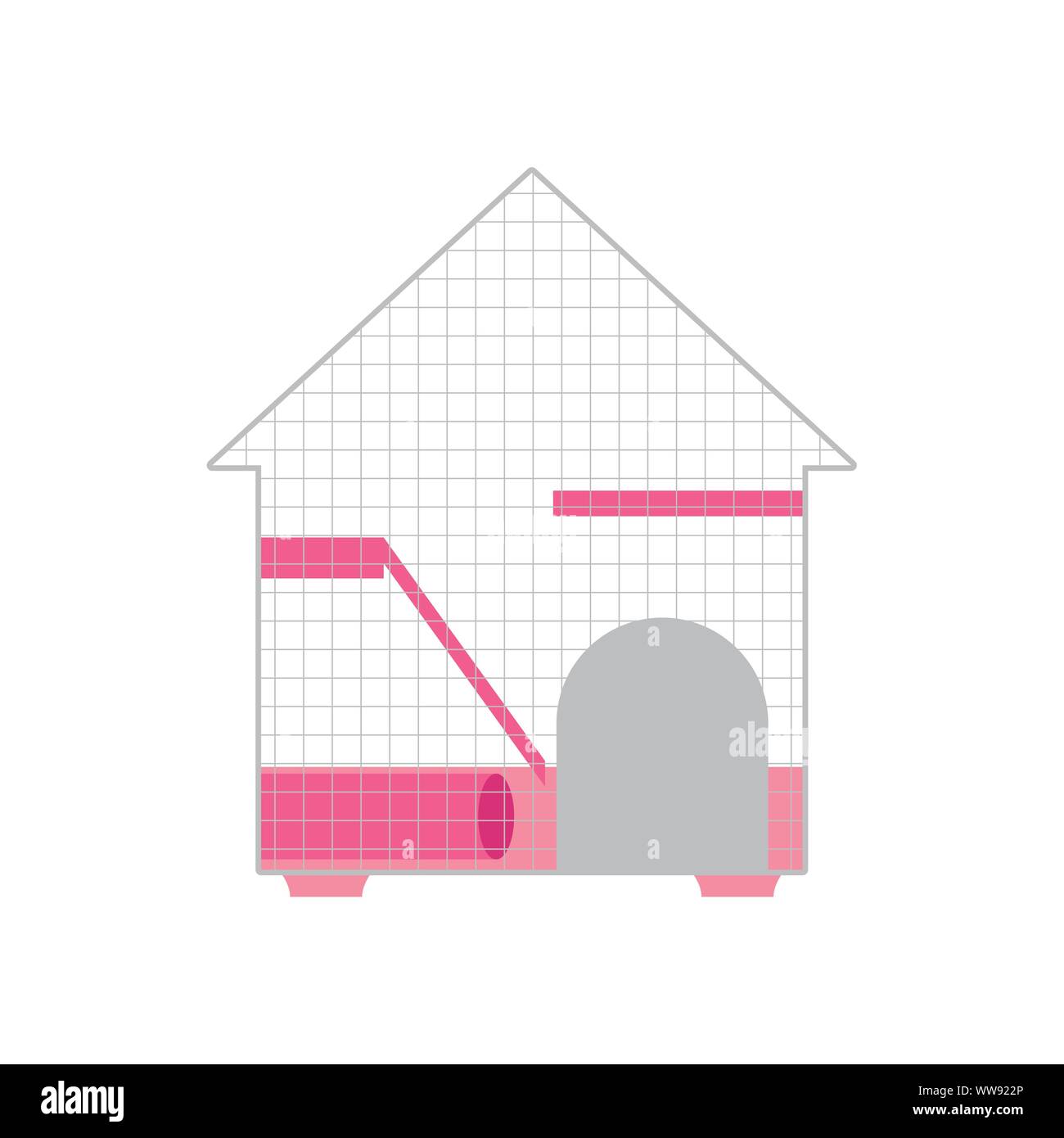 cute hamster cage on white background vector illustration design Stock Vector