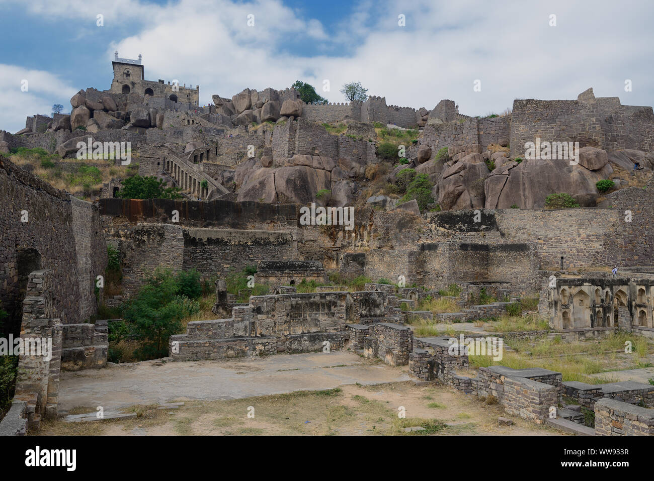Golconda Fort, also known as Golkonda or Golla Konda is a fortified citadel located in Hyderabad, India Stock Photo