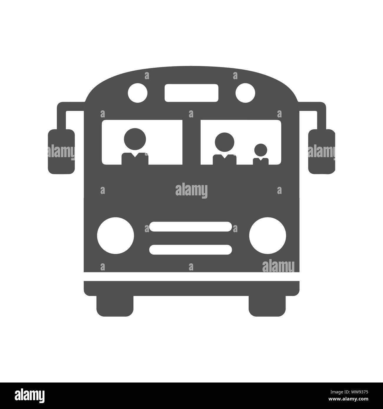 School Bus Icon, Public Bus, Transportation, vehicle Stock Vector