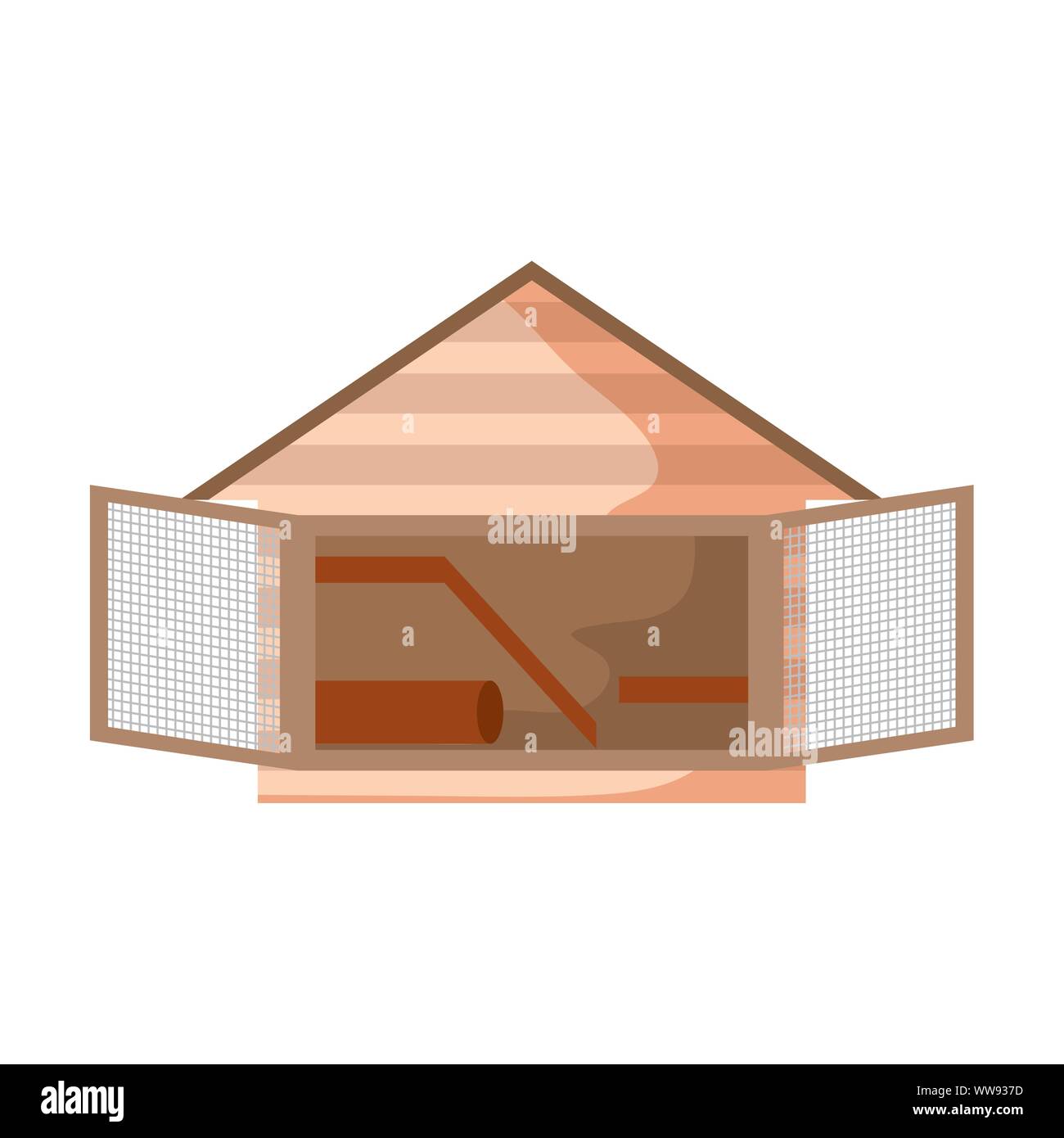 cute hamster cage on white background vector illustration design Stock Vector
