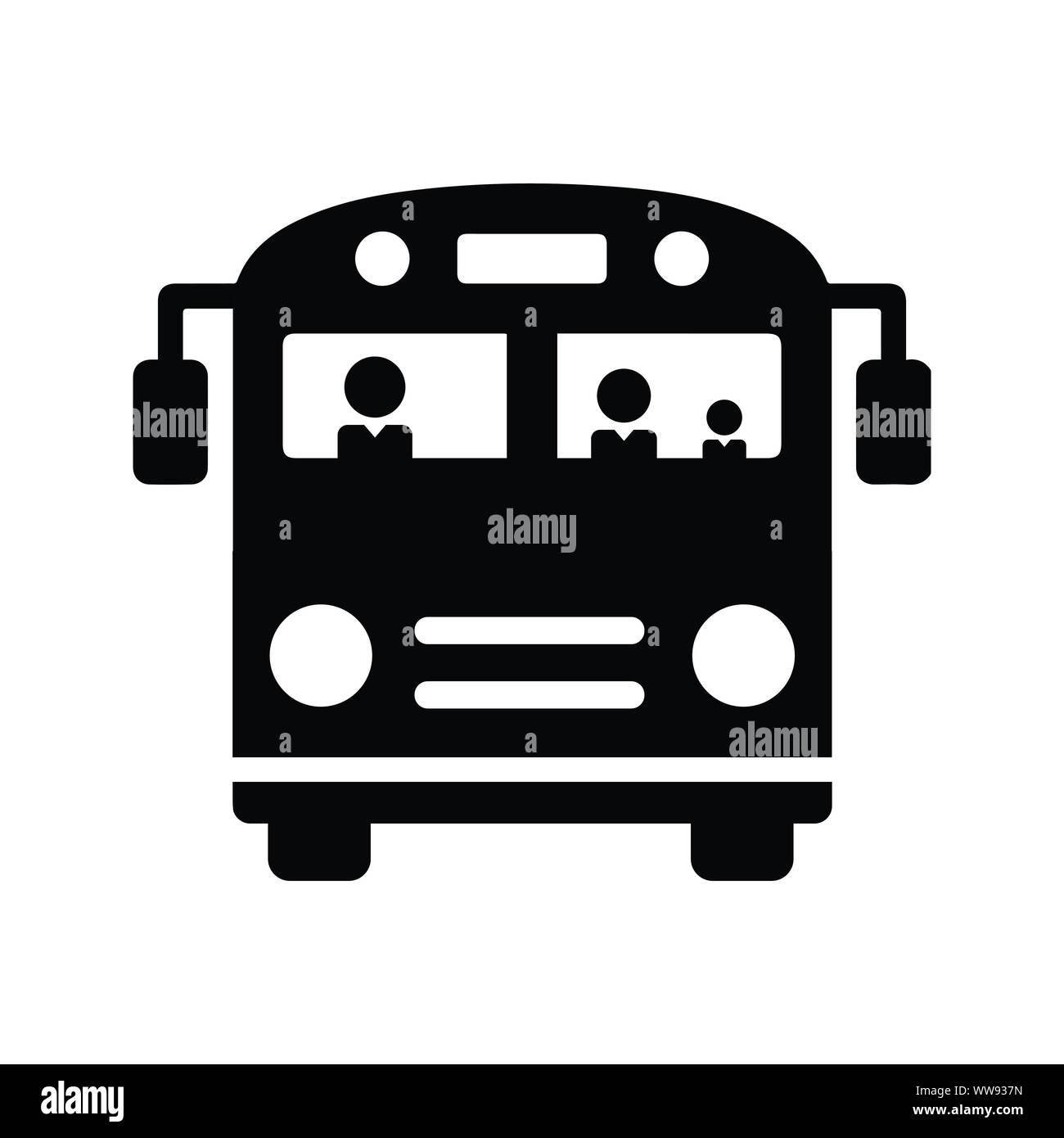 School Bus Icon, Public Bus, Transportation, vehicle Stock Vector