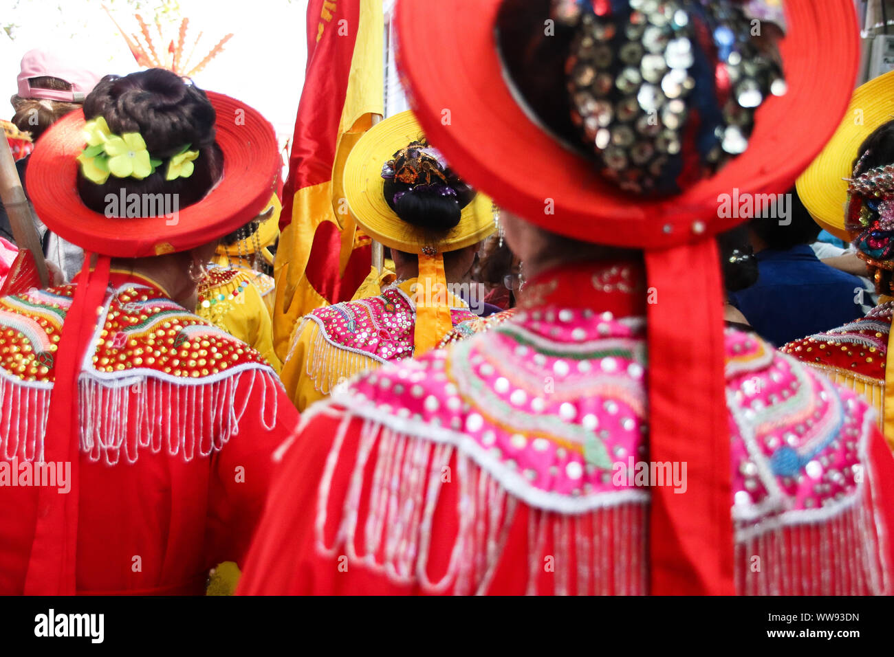 Vietnamese women participating in the traditional Dong Ky FIrecracker ...