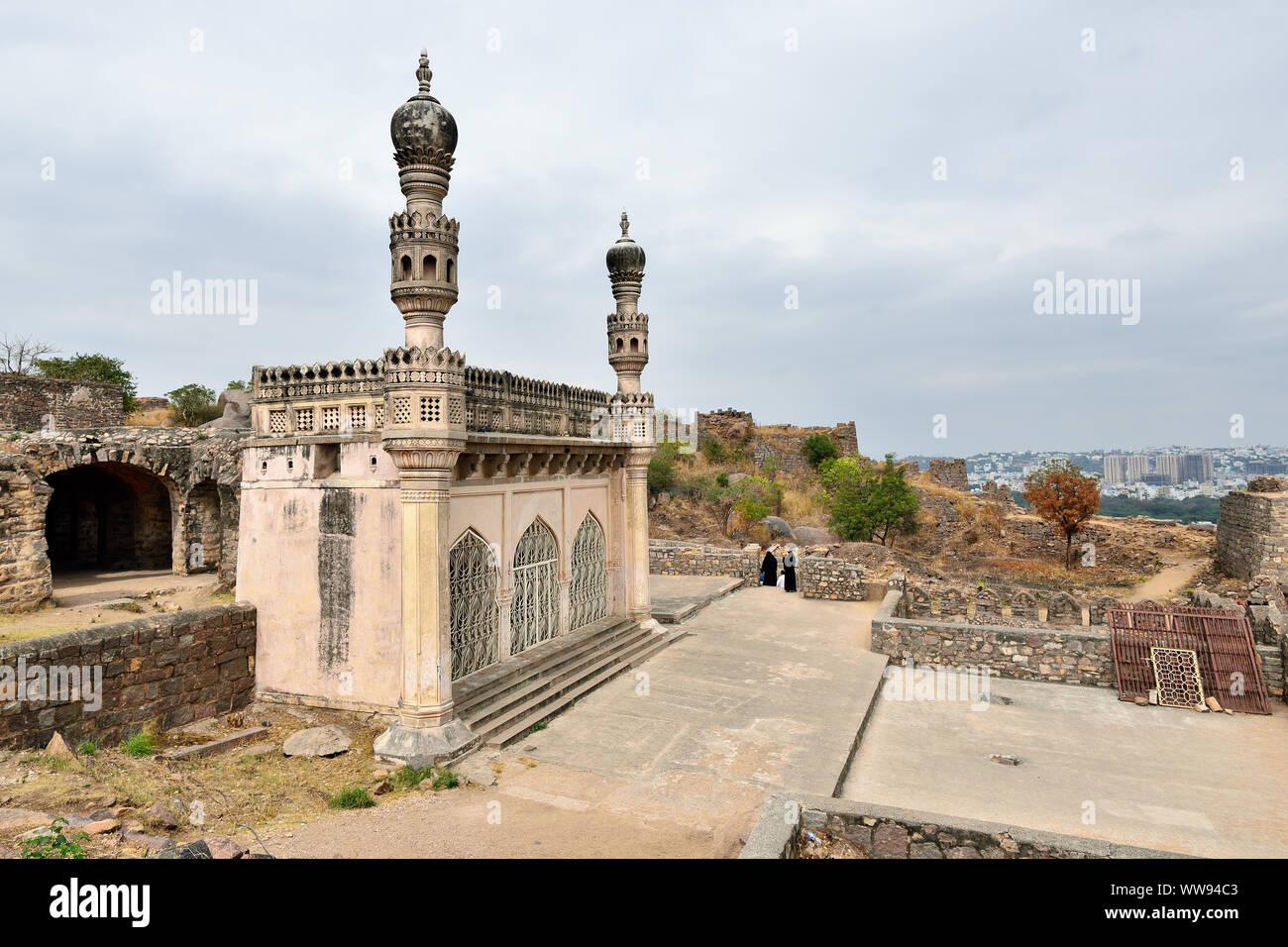 Golconda Fort, also known as Golkonda or Golla Konda is a fortified citadel located in Hyderabad, India Stock Photo