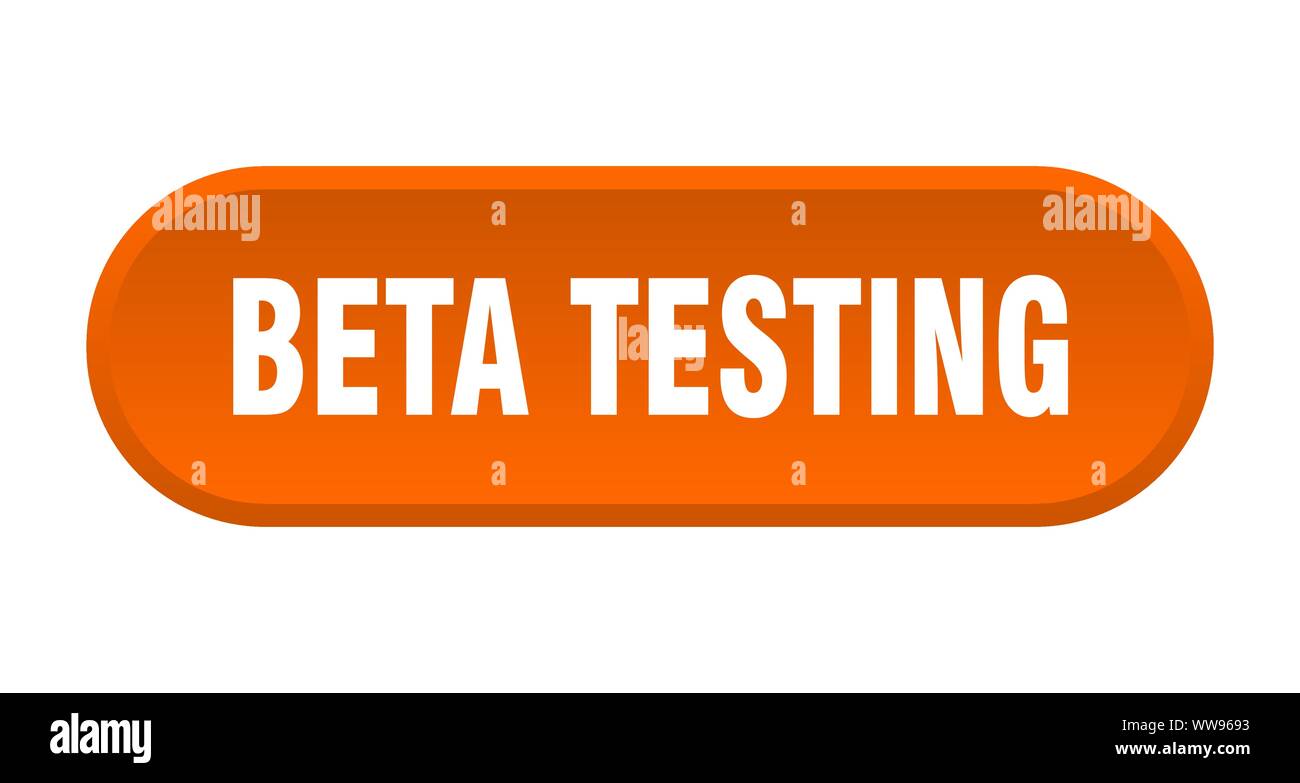 beta testing button. beta testing rounded orange sign. beta testing Stock Vector