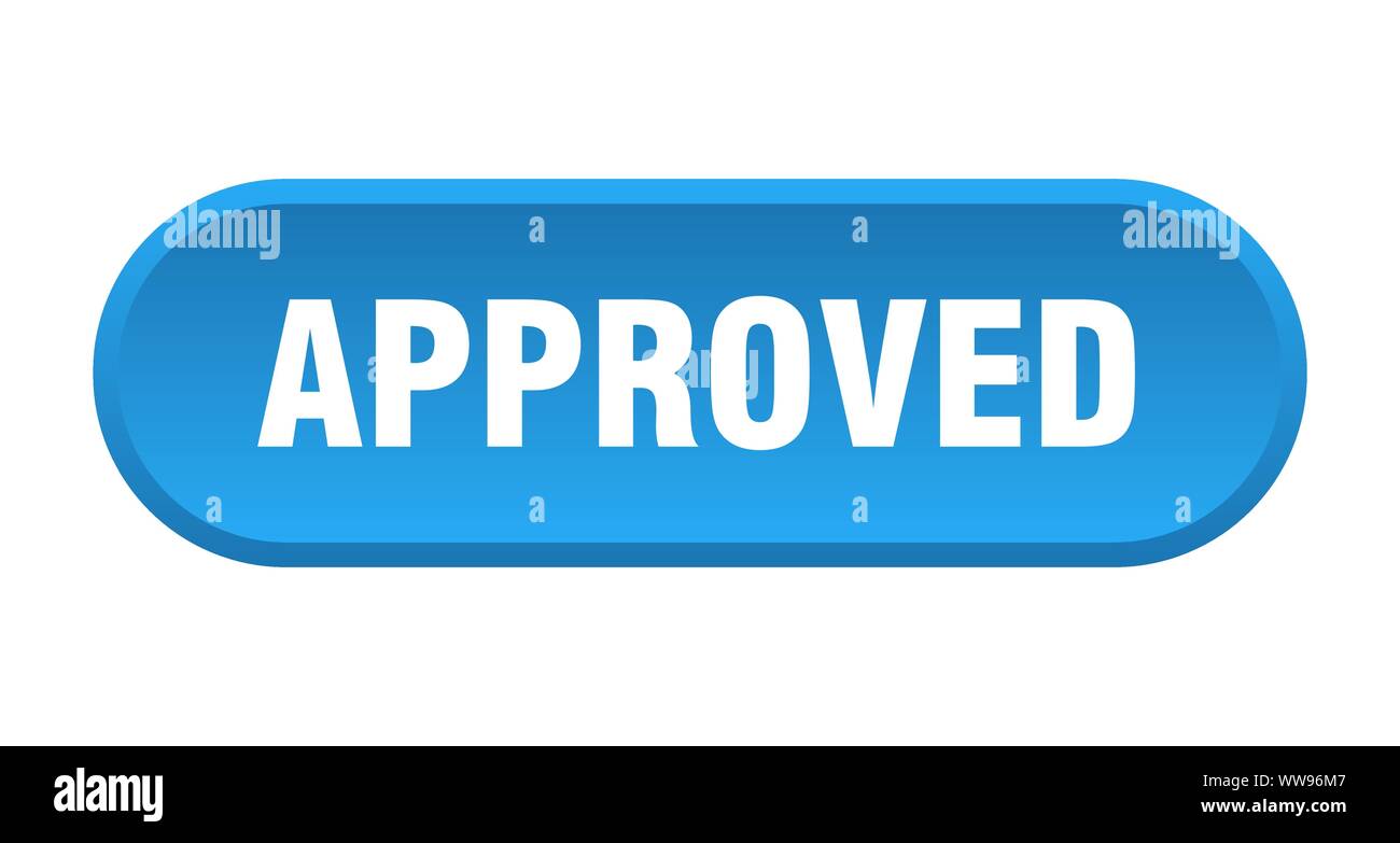 approved button. approved rounded blue sign. approved Stock Vector