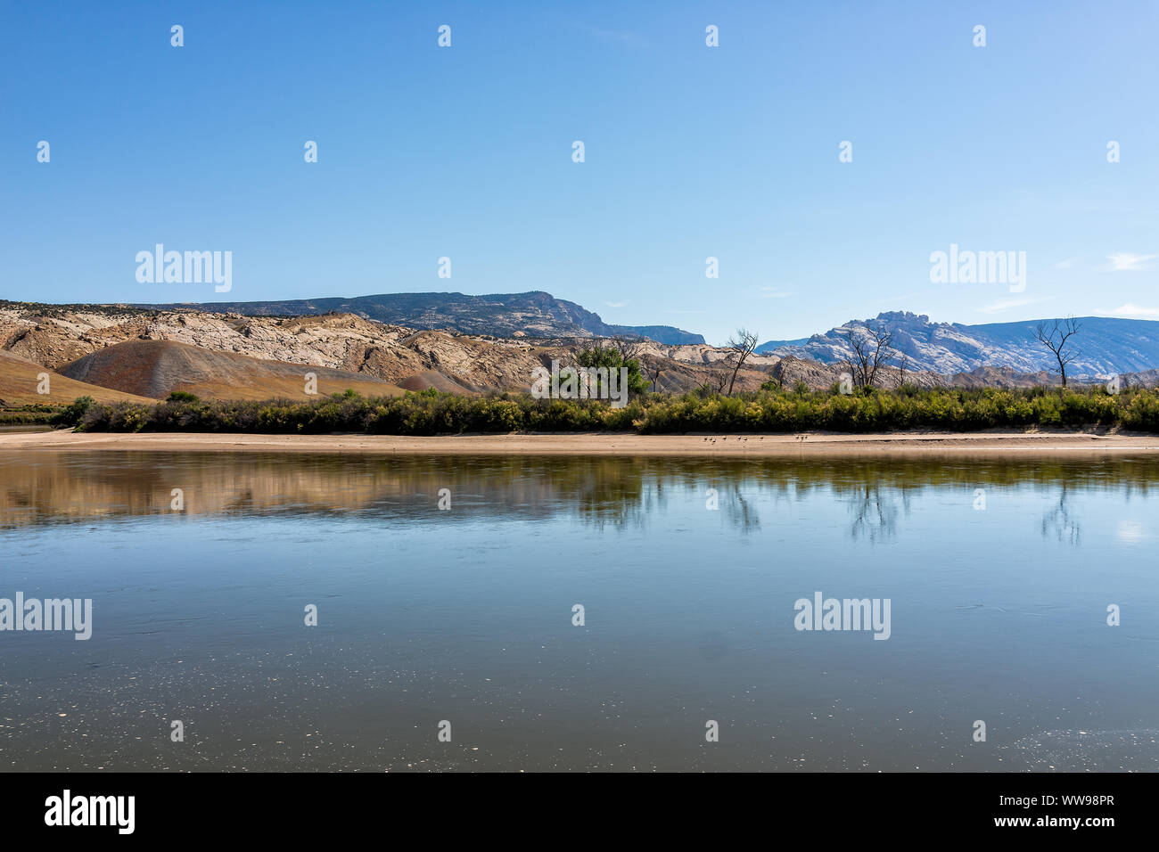 High angle view of Green River in Utah Dinosaur National Monument Park