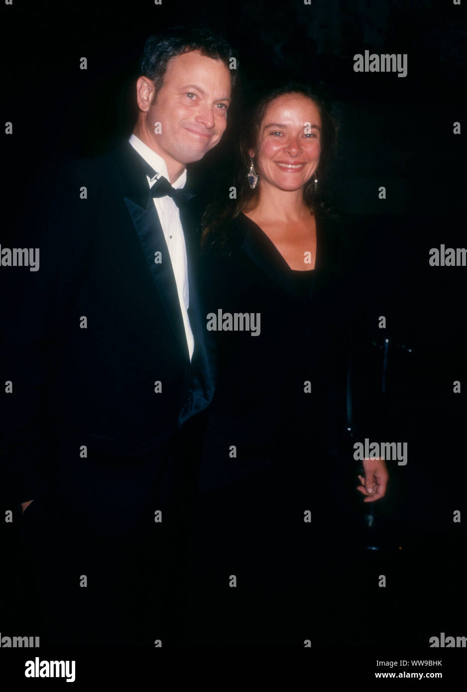 Century City, California, USA 7th December 1994 Actor Gary Sinise and wife Moira Harris attend the Fifth Annual Fire and Ice Ball to Benefit the Revlon/UCLA Women's Cancer Research Program on December 7, 1994 at 20th Century Fox Studios in Century City, California, USA. Photo by Barry King/Alamy Stock Photo Stock Photo