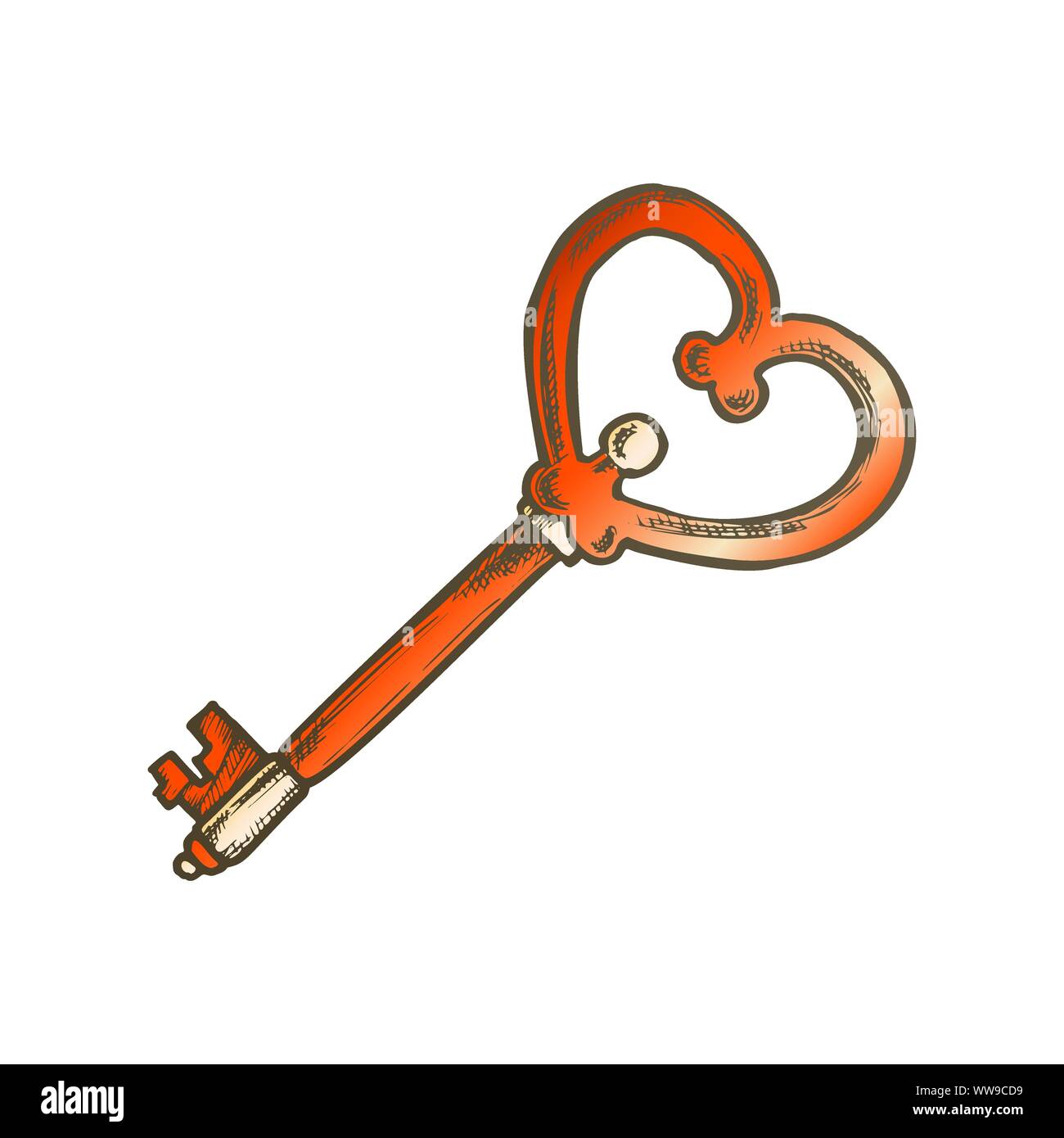 Antique Key Filigree Medieval Color Vector Stock Vector Image & Art - Alamy