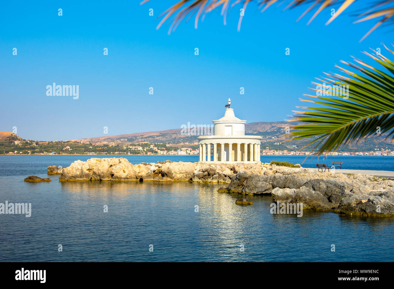 Stunning view of the Lighthouse of Saint Theodore in Kefalonia island, Greece Stock Photo