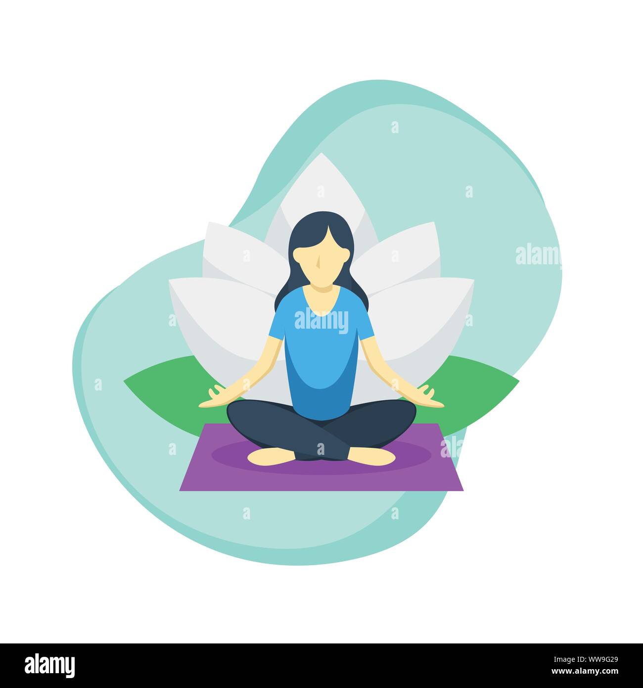 Yoga Pose With Lotus Flower Icons Stock Vector by ©smk0473 128602826
