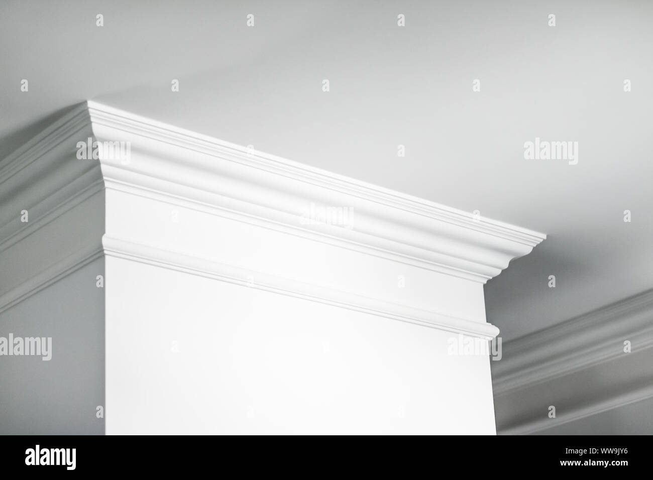 House renovation, home decoration and real estate concept - Molding on ...