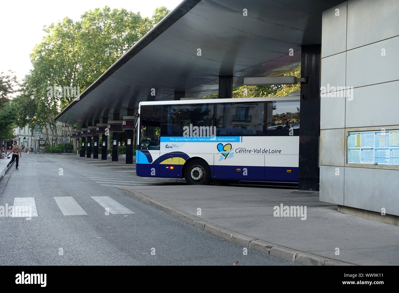 Tours, France 31 July 2019: The bus station in the centre of the French city of Tours Stock Photo