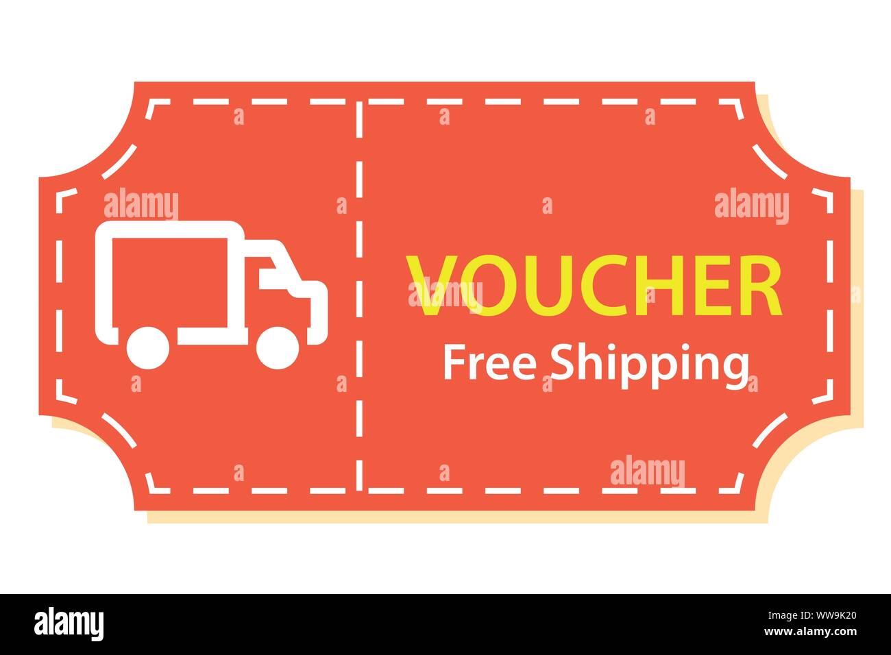 vector illustration free shipping voucher Stock Vector