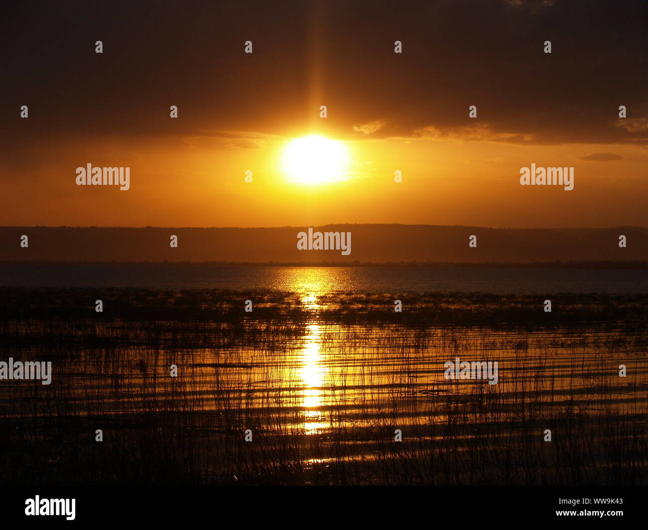 Sunset at Lake Hawasa Ethiopia Stock Photo