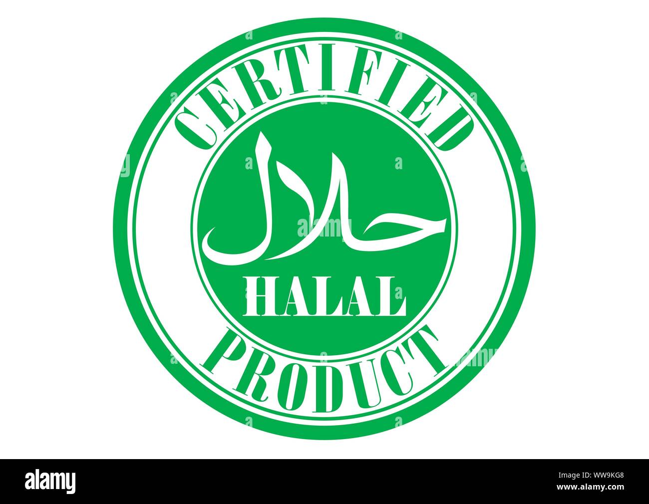 vector illustration of halal certified stamp product Stock Vector