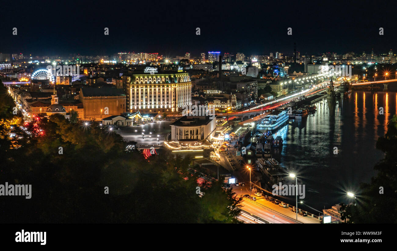 Kiev at Night Stock Photo