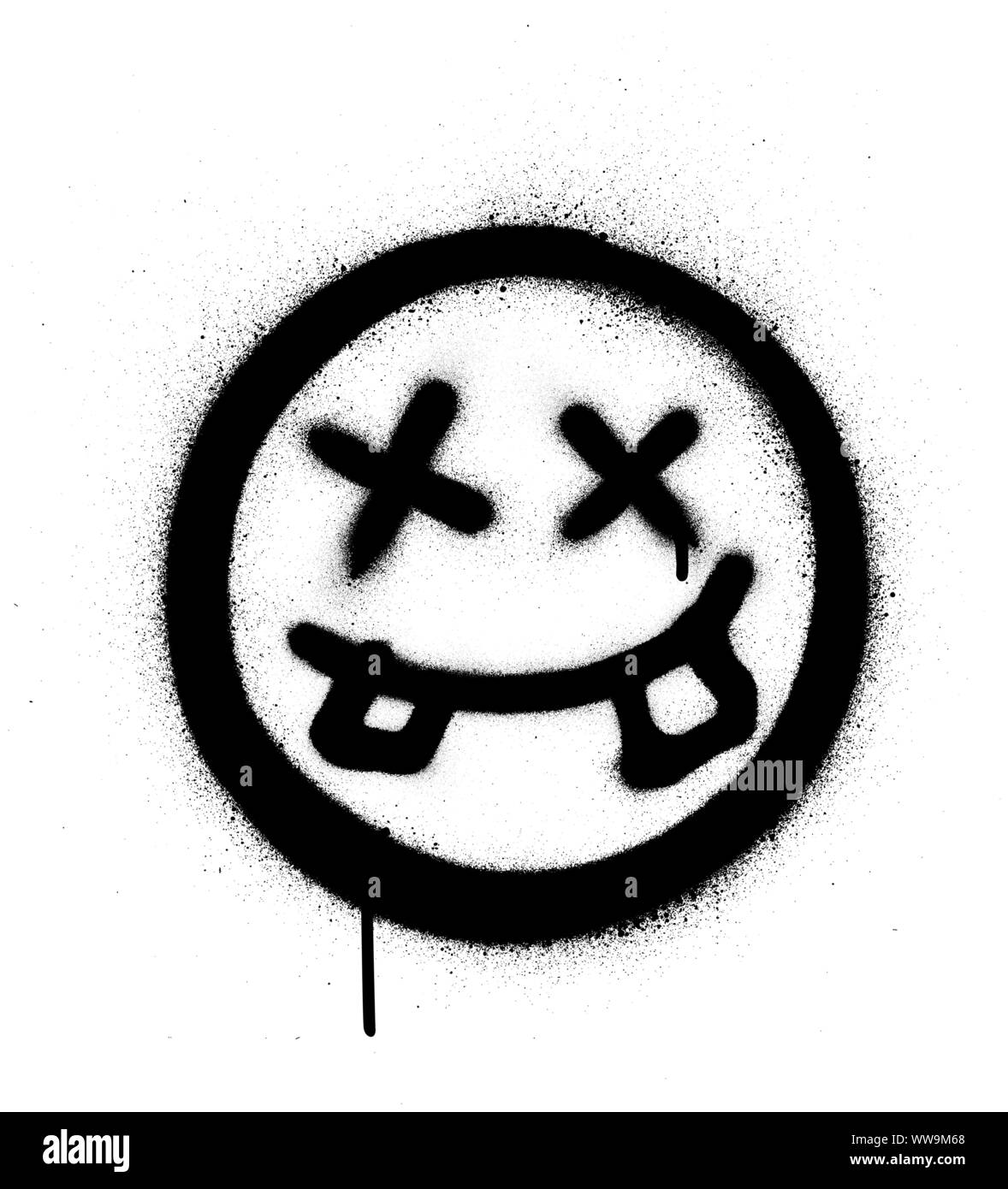 graffiti crazy dude icon sprayed in black over white Stock Vector Image ...