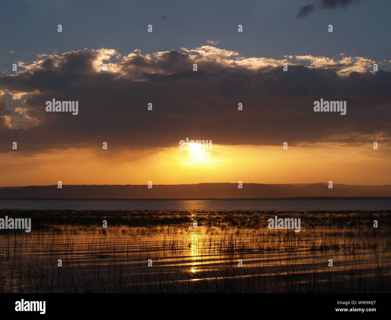 Sunset at Lake Hawasa Ethiopia Stock Photo