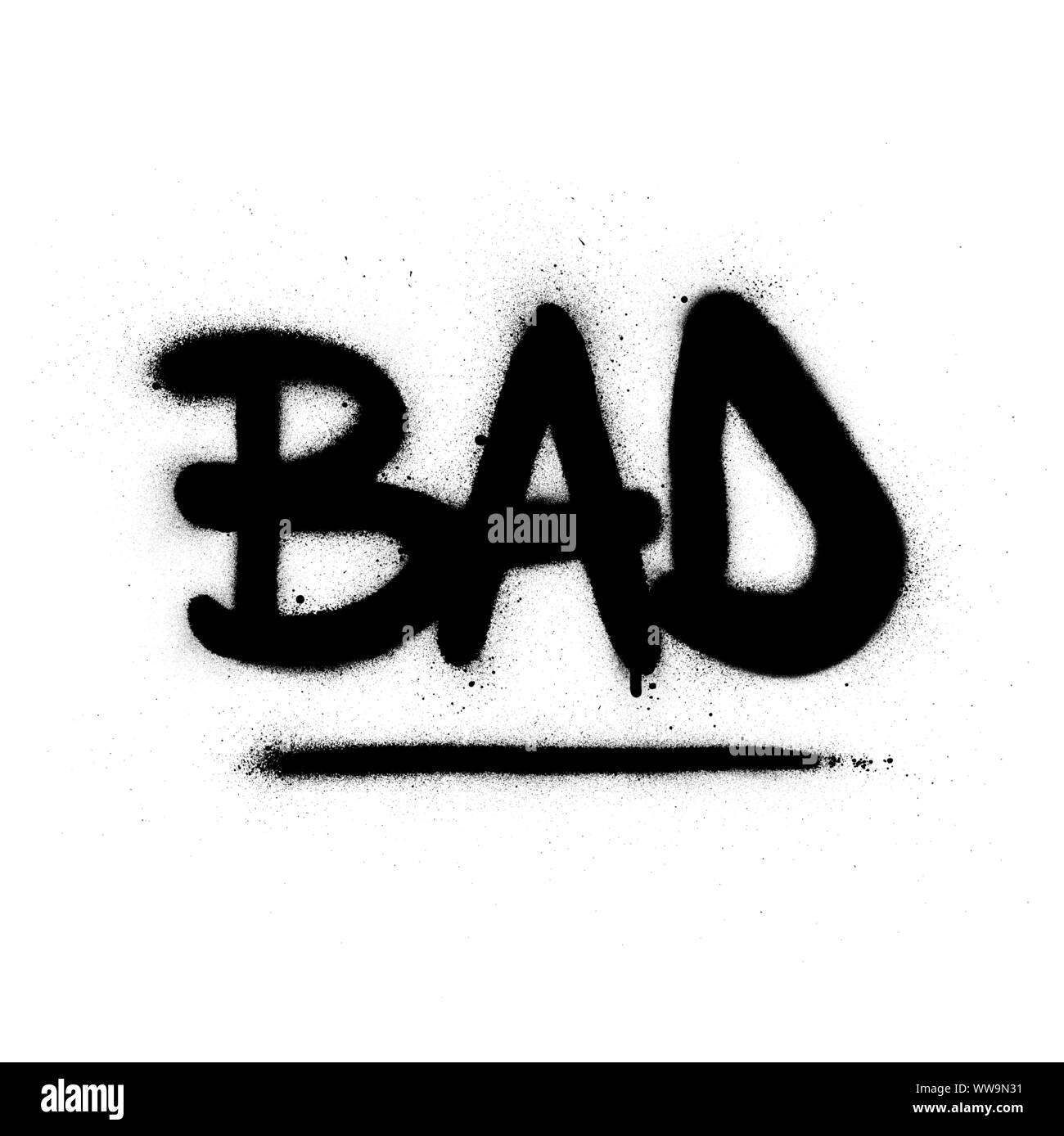graffiti bad word sprayed in black over white Stock Vector Image & Art