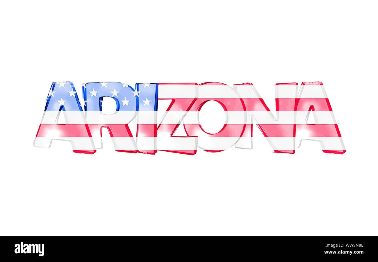 Arizona. Isolated USA state names with white background Stock Photo Alamy