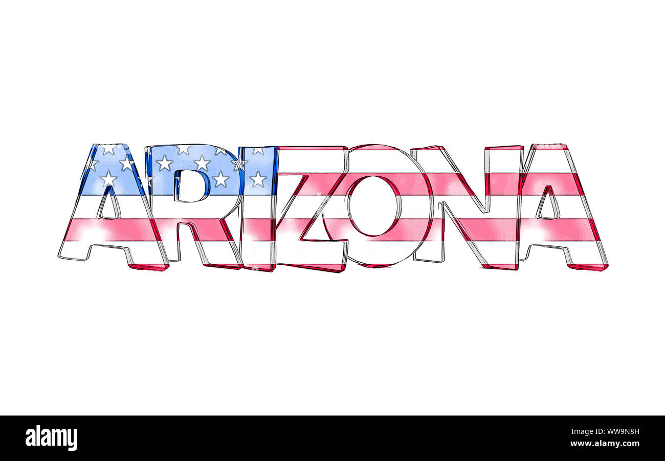 Arizona. Isolated USA state names with white background Stock Photo Alamy