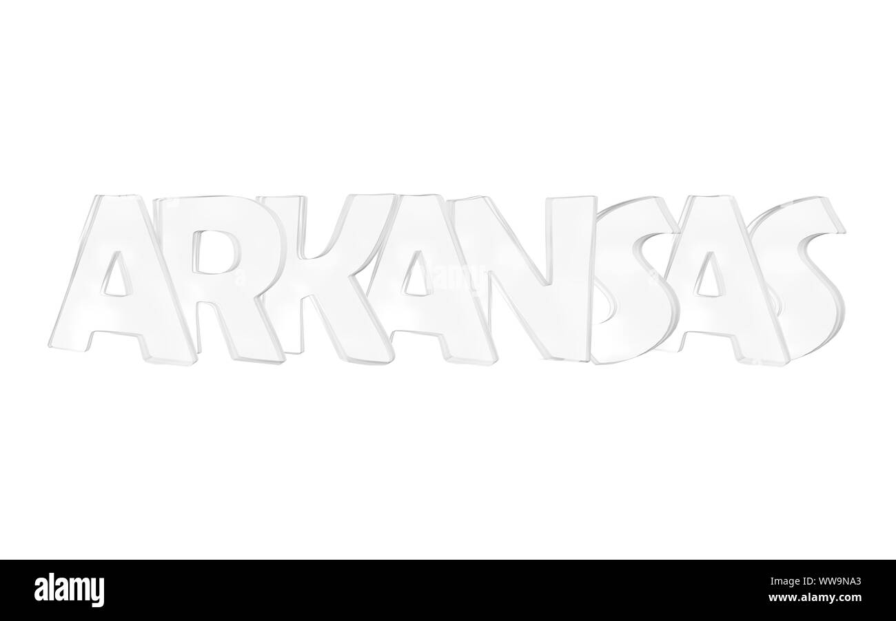 Arkansas. Isolated USA state names with white background Stock Photo Alamy