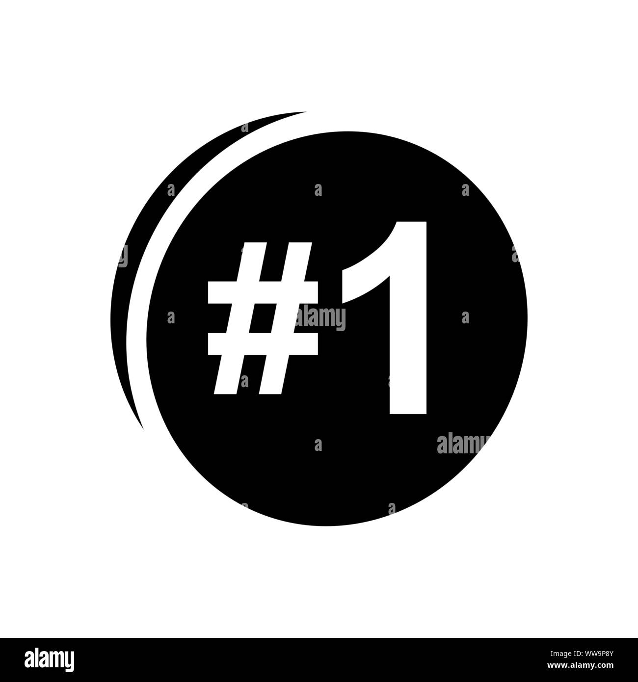 Number 1 one icon logo design for champion winner leader design vector template Stock Vector