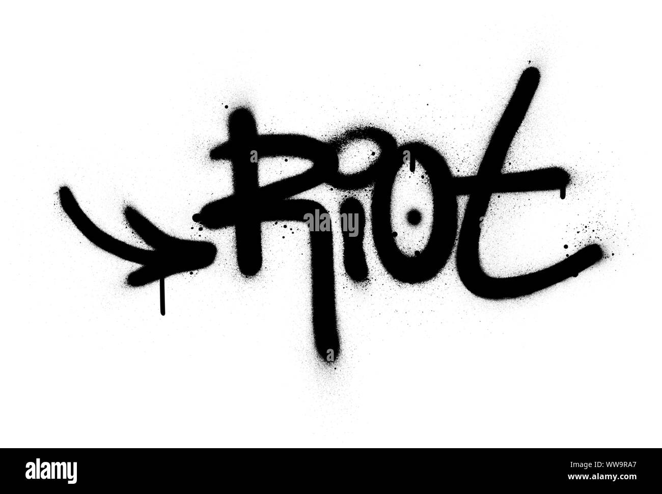 graffiti riot word sprayed in black over white Stock Vector Image & Art ...