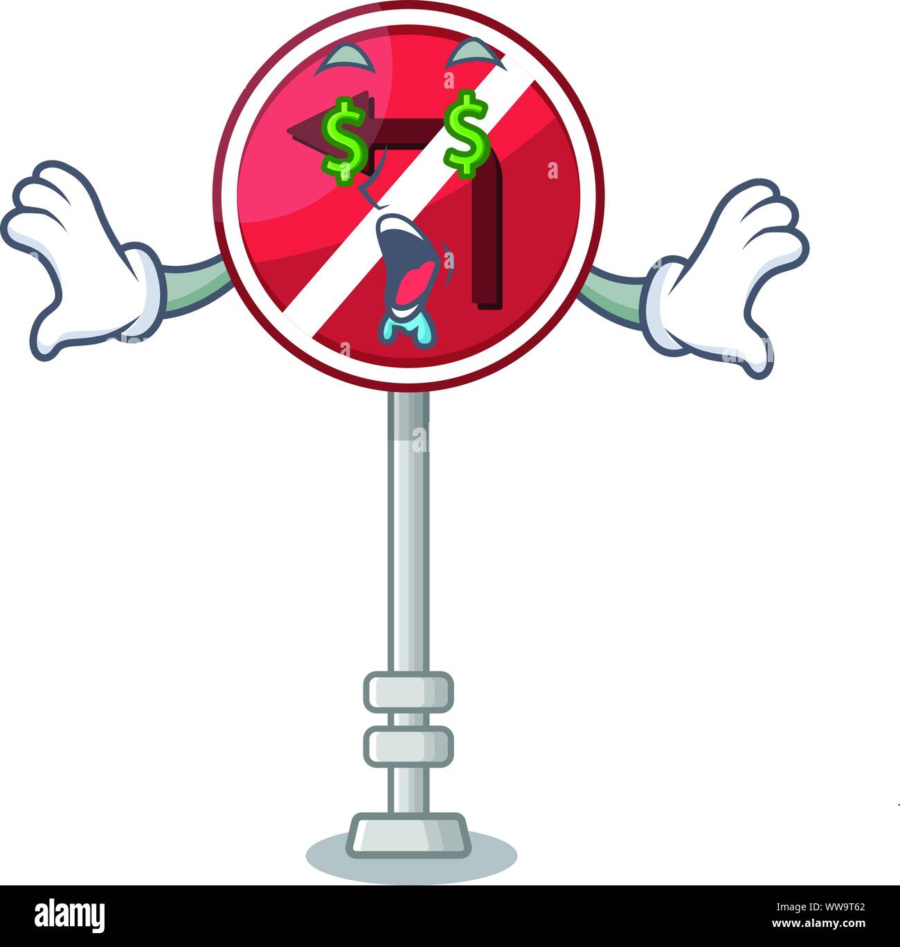 Money eye no left turn with the cartoon Stock Vector Image & Art Alamy
