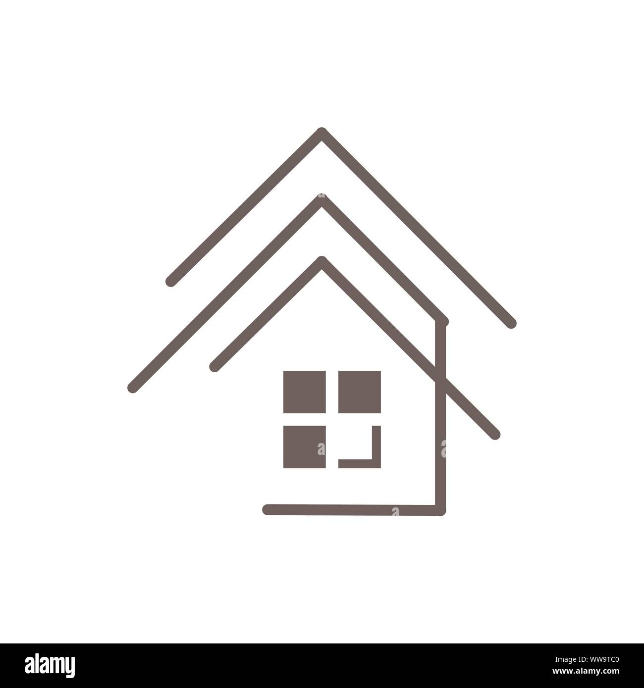 Modern house Real estate Apartment flat line building logo Vector icon ...