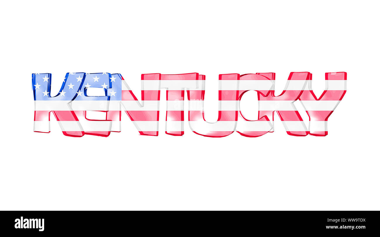 Kentucky. Isolated USA state names with white background Stock Photo