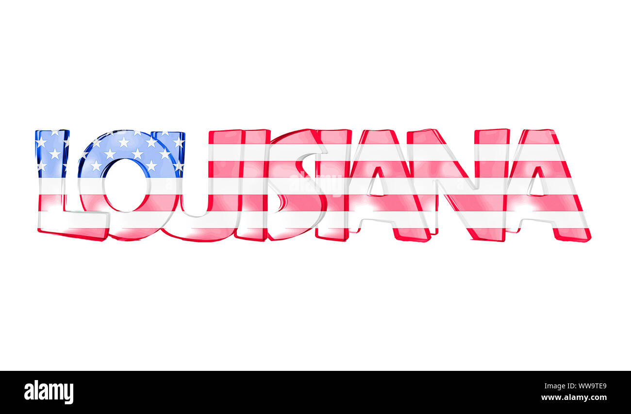 Louisiana. Isolated USA state names with white background Stock Photo