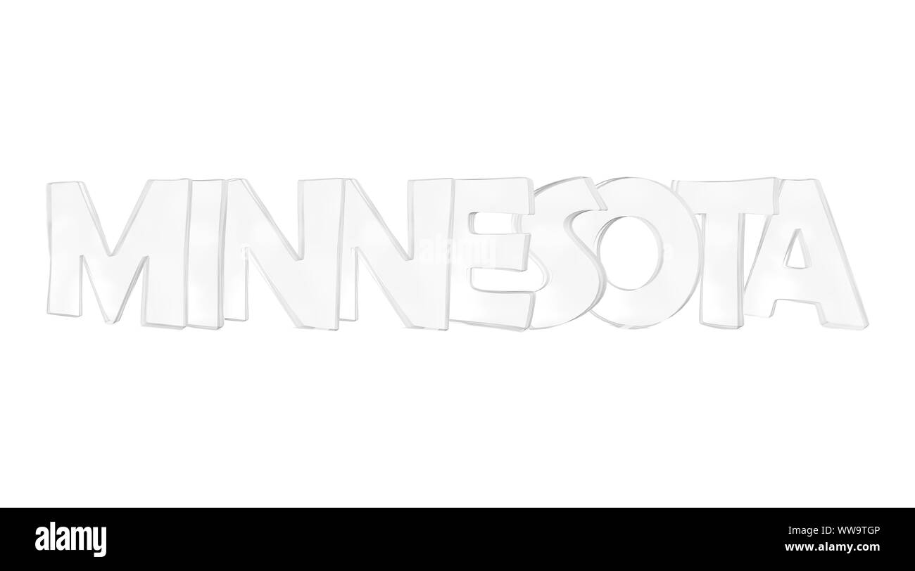 Minnesota. Isolated USA state names with white background Stock Photo