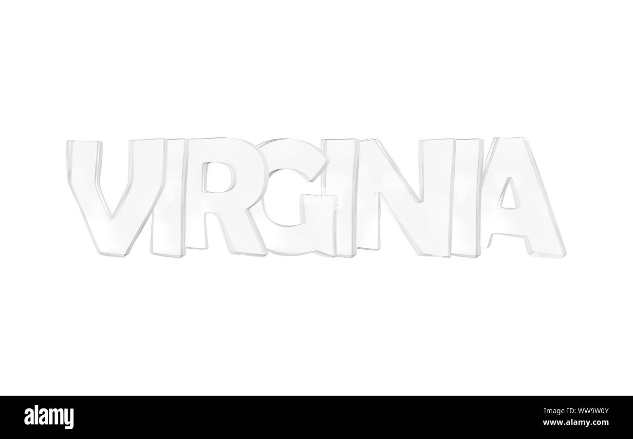 Virginia. Isolated USA state names with white background Stock Photo