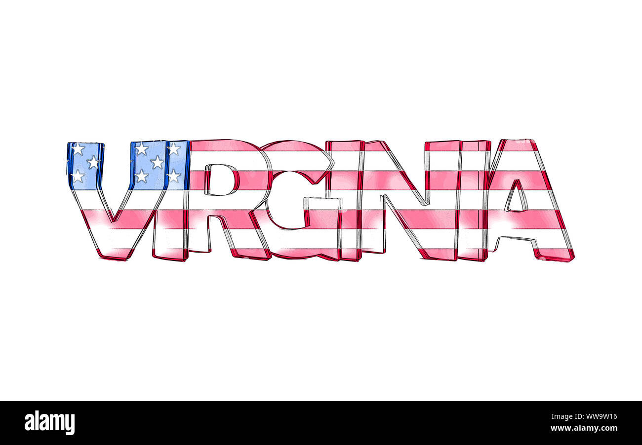 Virginia. Isolated USA state names with white background Stock Photo Alamy