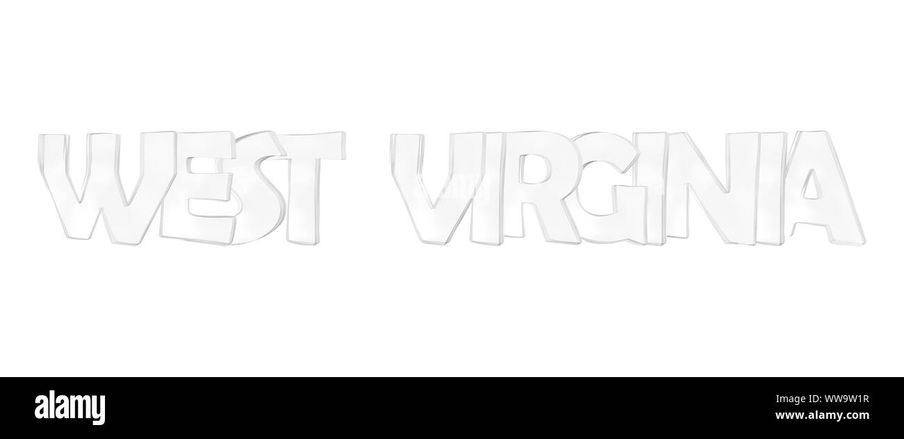 West Virginia. Isolated USA state names with white background Stock