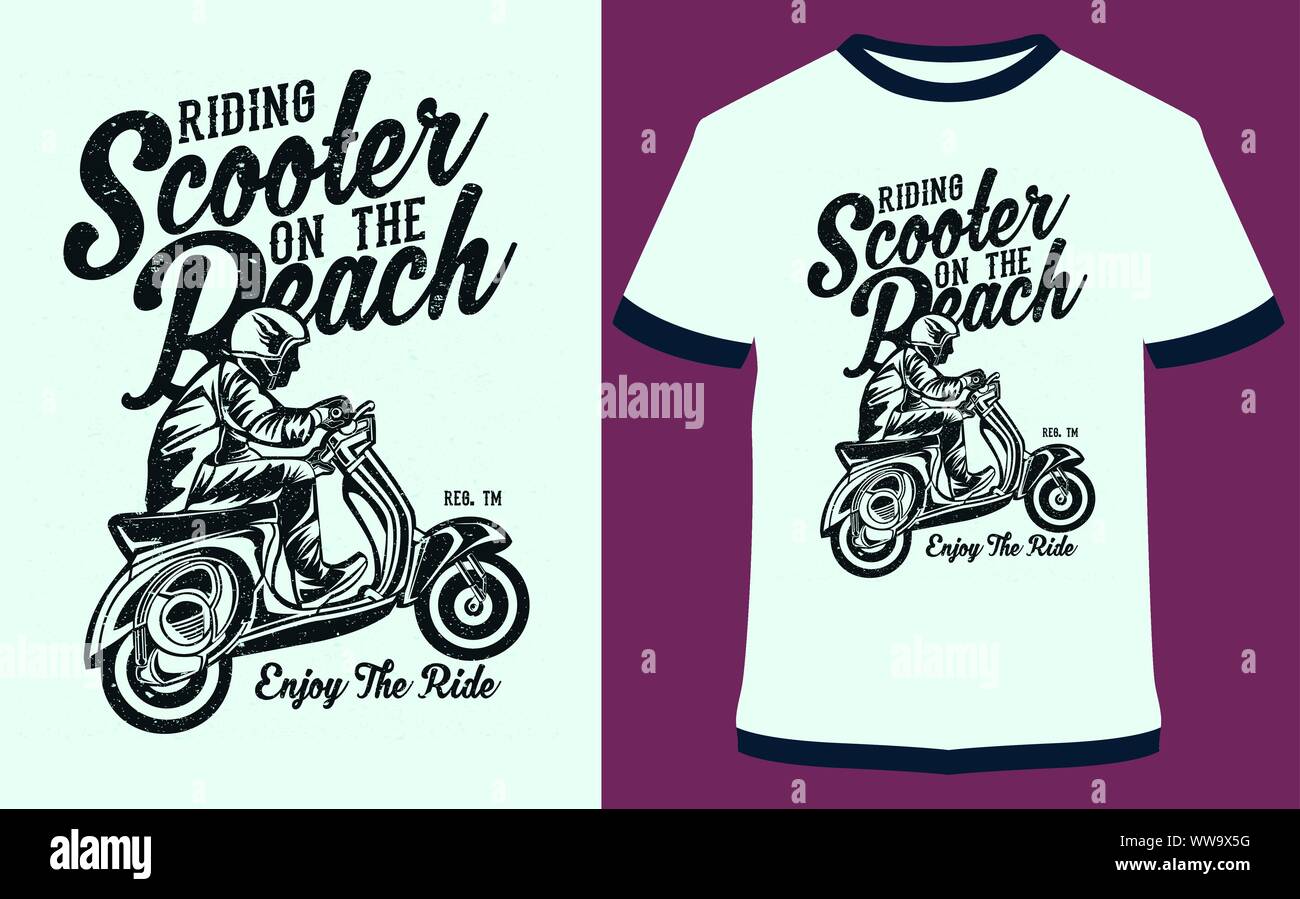 Scooters 3# Retro Man Ride Bike Police Oldschool Classic Motor Sport Poster 