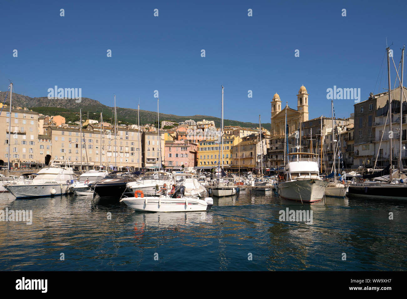Vieux Port de Bastia / the old harbour port and marina of Bastia in Corsica  France Stock Photo - Alamy