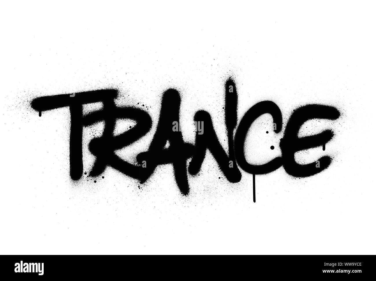 graffiti trance word sprayed in black over white Stock Vector Image ...