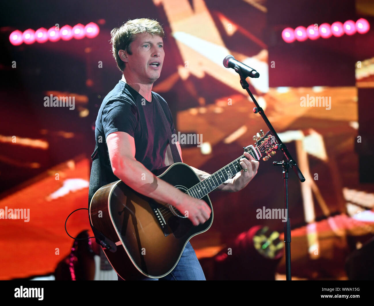 Baden Baden, Germany. 12th Sep, 2019. James Blunt appears at the recording of the TV show 'SWR3 New Pop Festival - the Special' at the Festspielhaus Baden-Baden. Credit: Uli Deck/dpa/Alamy Live News Stock Photo