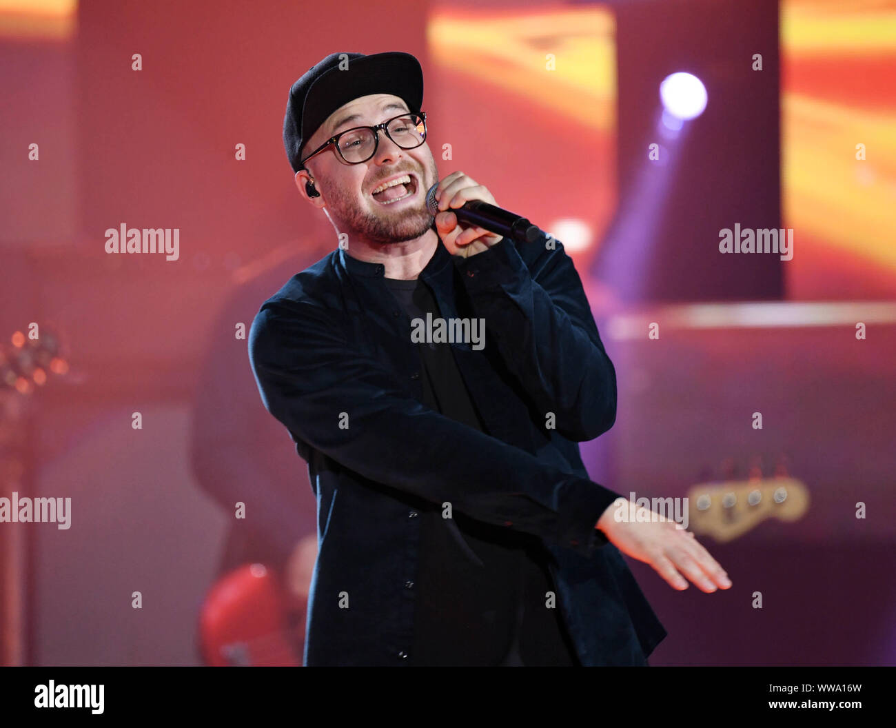 Baden Baden, Germany. 12th Sep, 2019. Mark Forster appears at the recording of the TV show 'SWR3 New Pop Festival - the Special' at the Festspielhaus Baden-Baden. Credit: Uli Deck/dpa/Alamy Live News Stock Photo