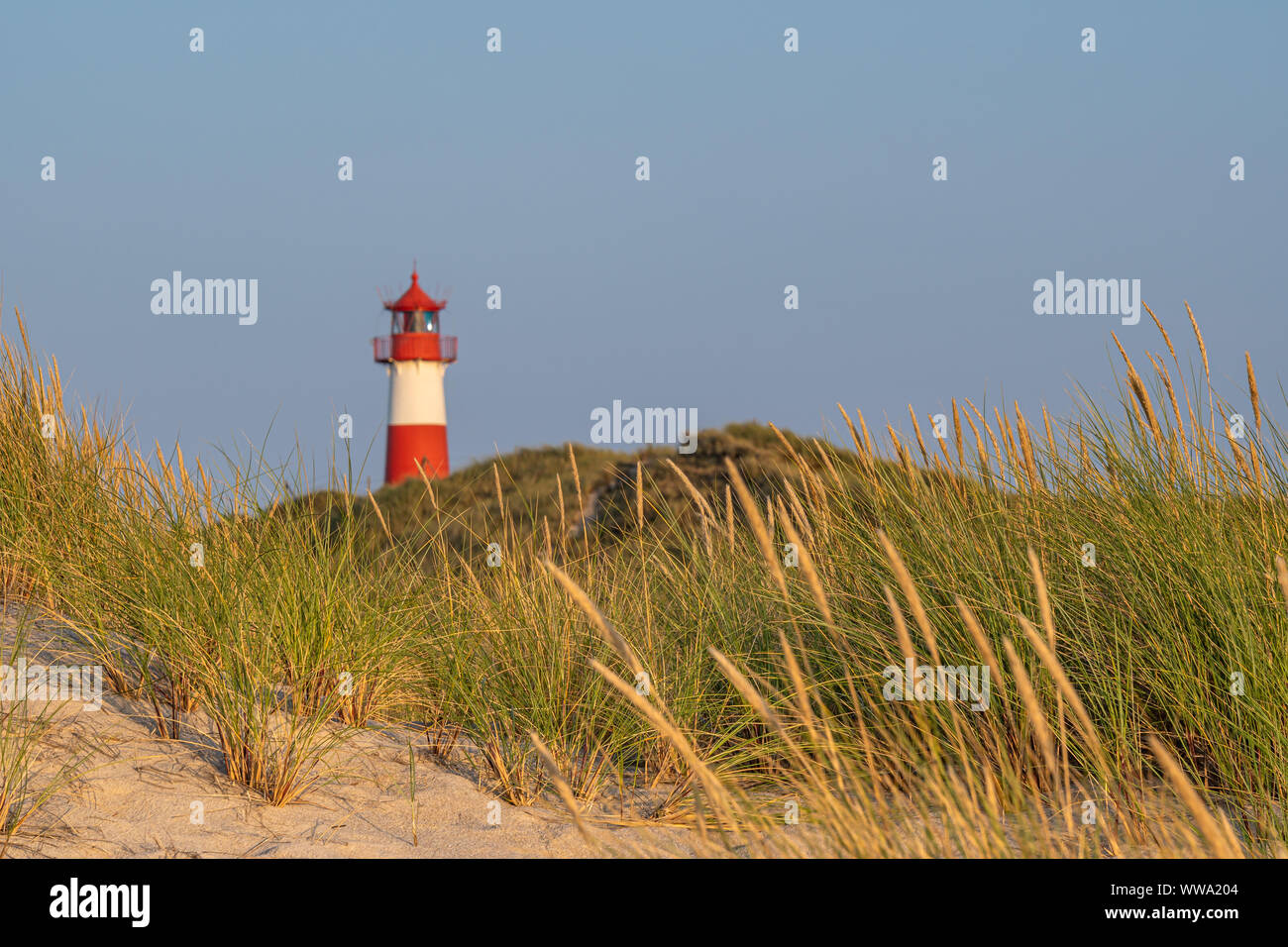 Lighthouse List Ost on the island Sylt, Germany Stock Photo