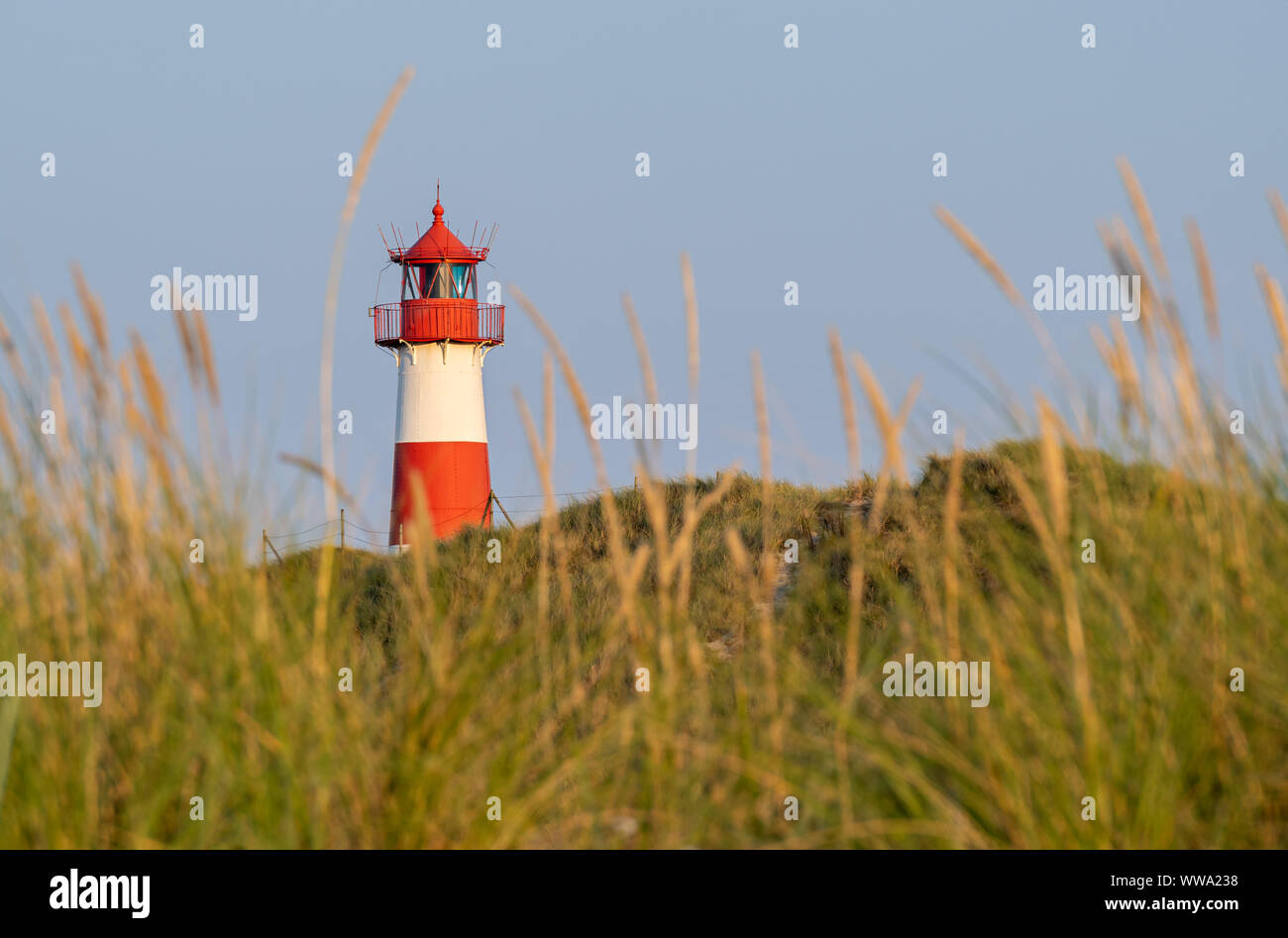 Lighthouse List Ost on the island Sylt, Germany Stock Photo