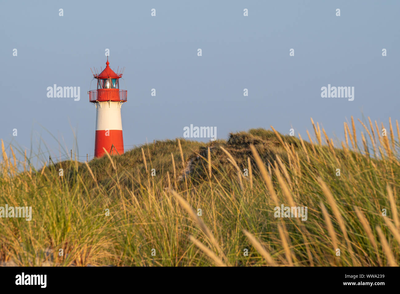 Lighthouse List Ost on the island Sylt, Germany Stock Photo