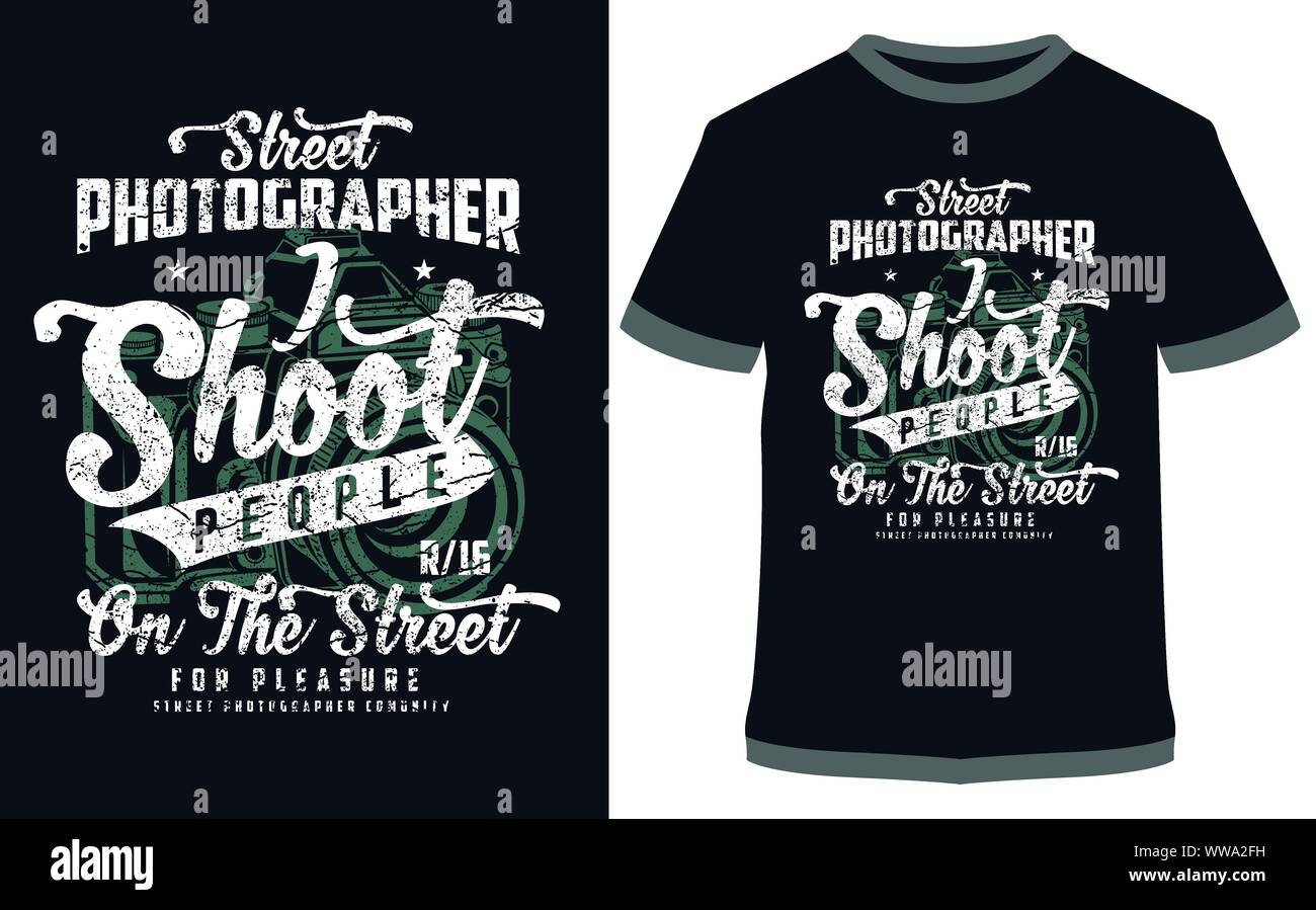 Street Photographer Vector Graphics, For Sticker Or Printing For The T-shirt and Poster Stock Vector