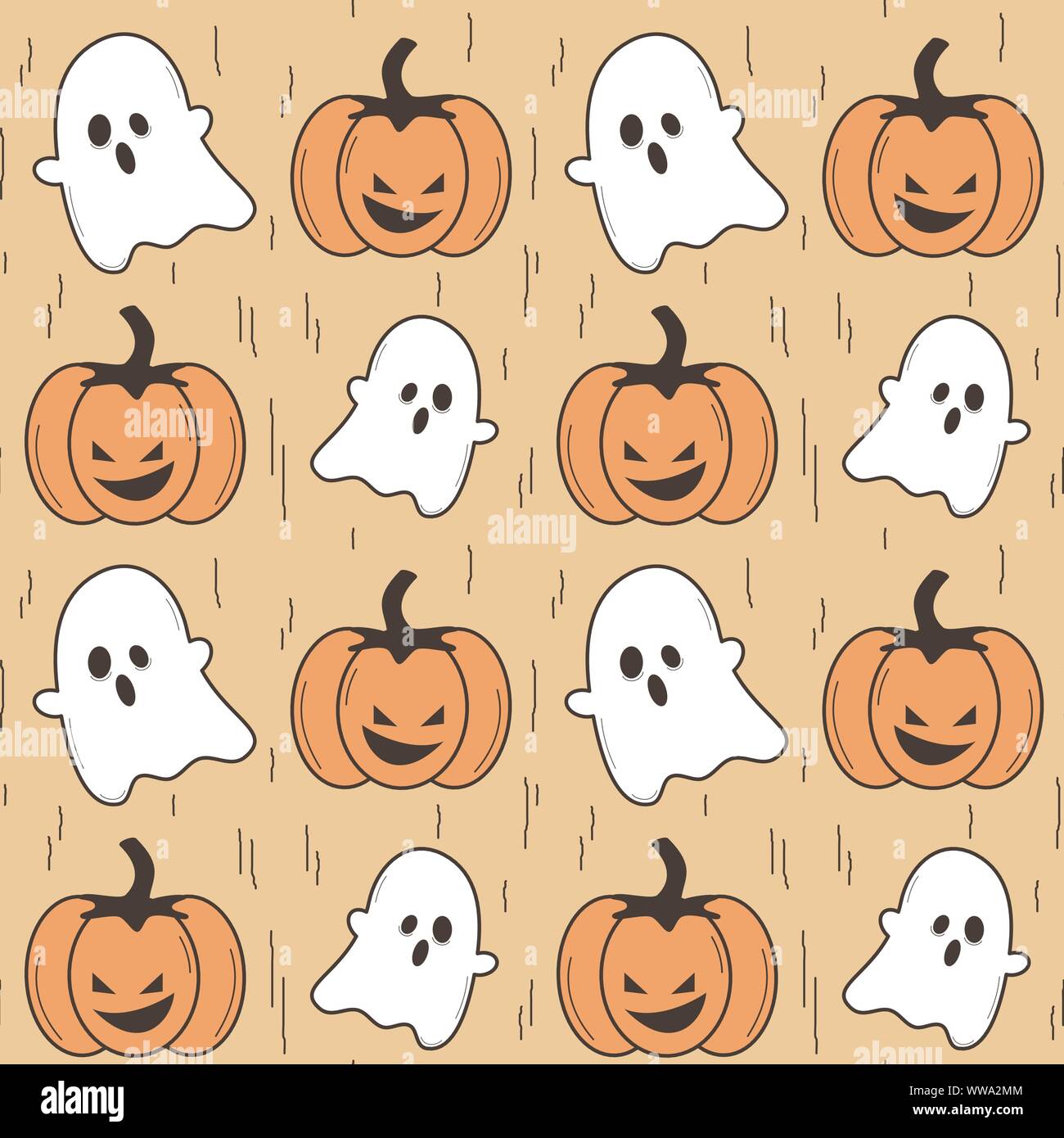 halloween vintage seamless vector pattern background illustration with ...