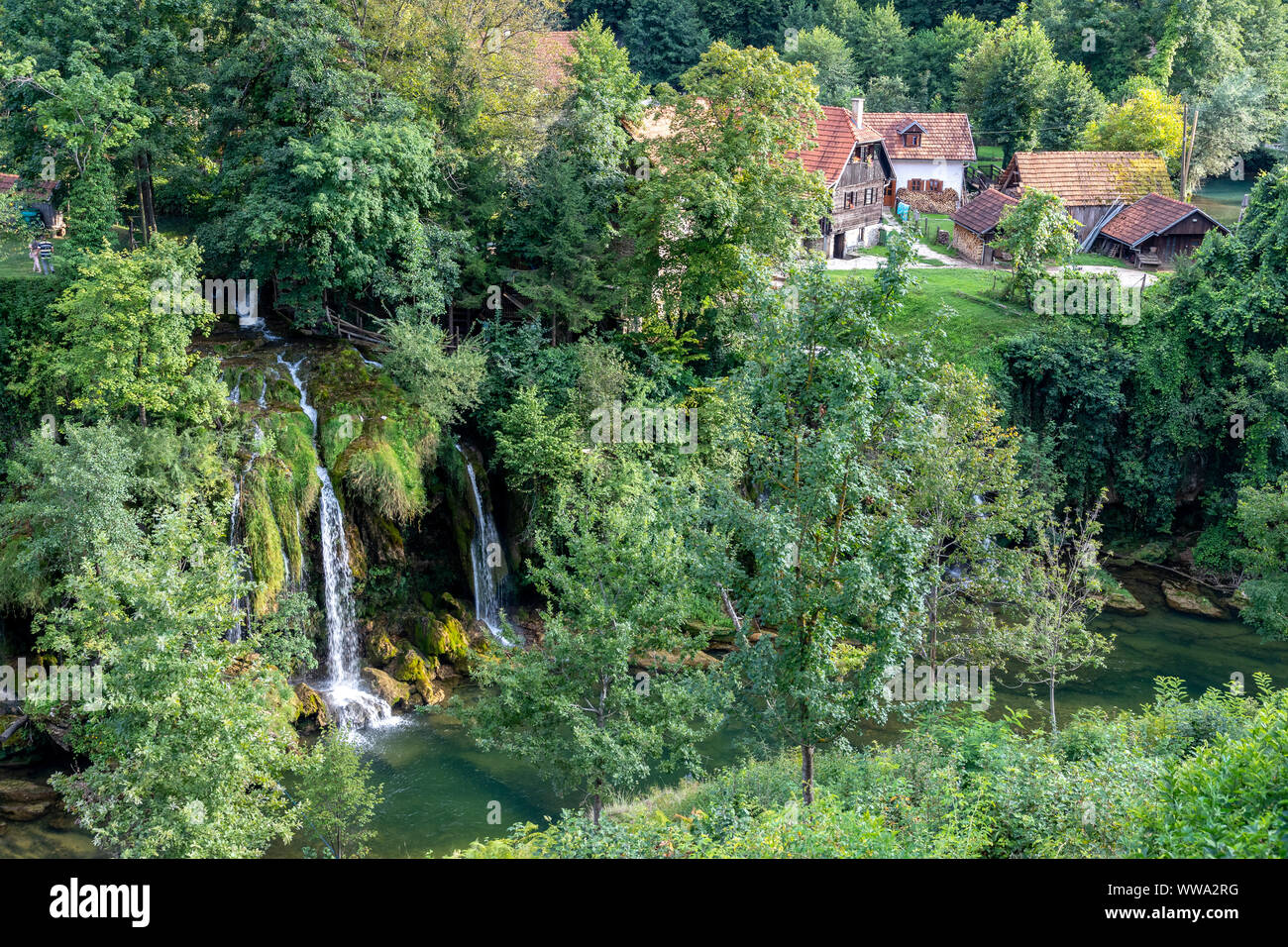 Rastoke waterfalls in Croatia Stock Photo